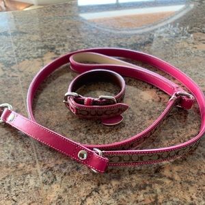 Coach small dog collar & leash